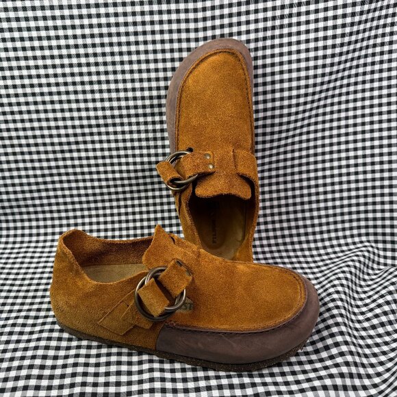 Birkenstock x Filson London Suede Buckle Clogs Brown Rugged Leather EU 39 / US 8